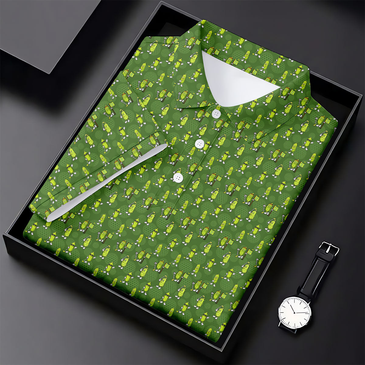 Funny Hole In One Pickle Golf Pattern Polo Shirt, Women’s Golf Polo, Golf Shirts For Women