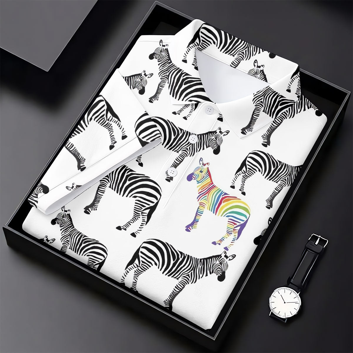 Rainbow Zebra Be Yourself Pride Month Support Ladies Golf Tops, LGBT Community Golf Shirt For Women