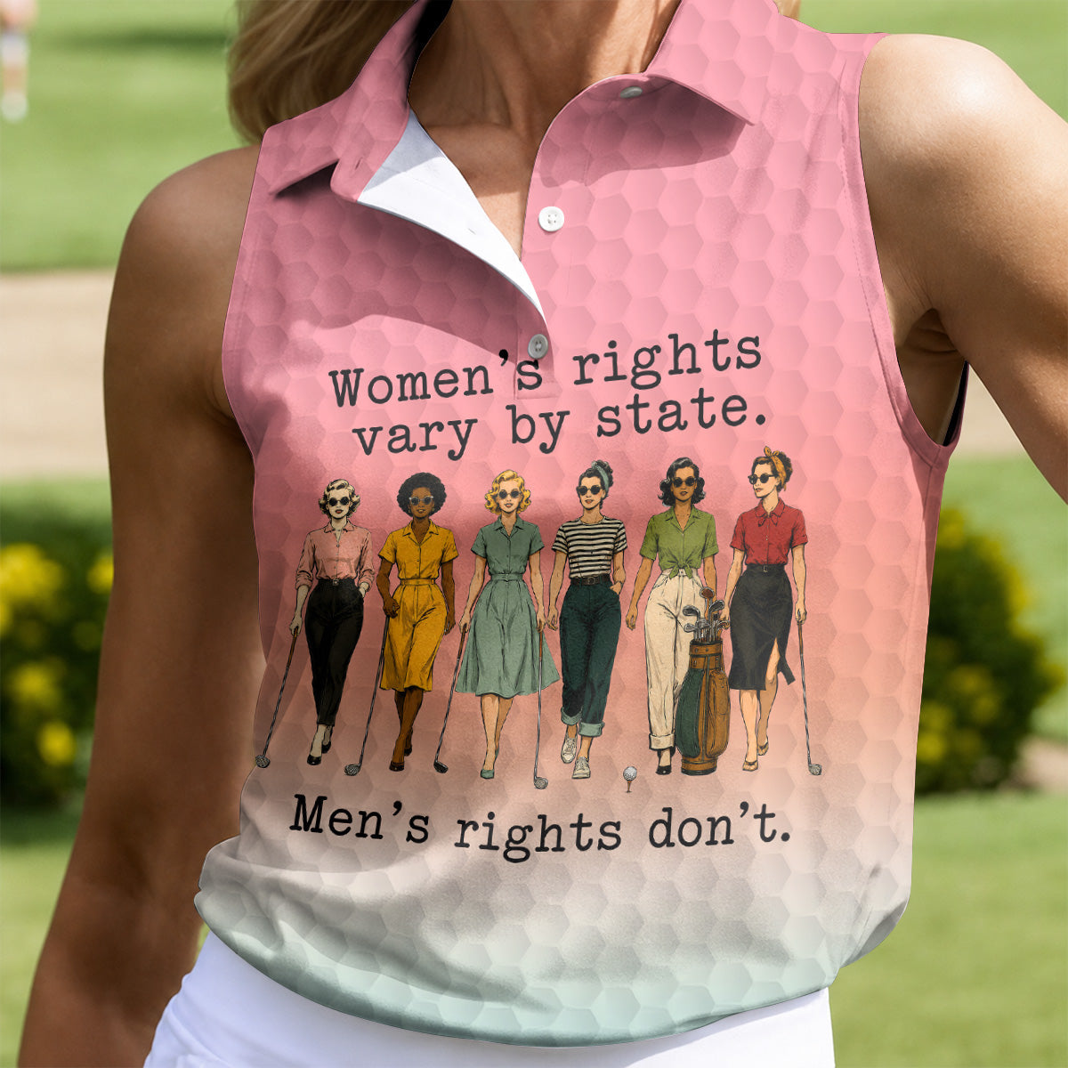 Women's Rights Vary By State Funny Golf Polo Shirt, Women's Golf Polo, Golf Tops For Women