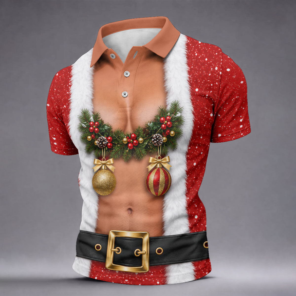 Funny Ornament Garland Christmas Golf Shirt, Mens Golf Shirts, Polo Shirts For Men