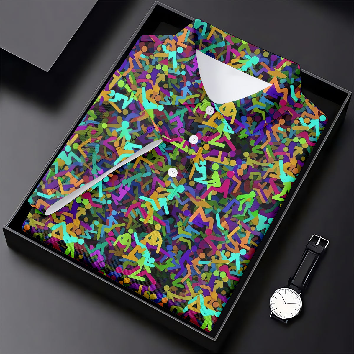Colorful Abstract Golf Pattern Polo Shirt, Ladies Golf Shirt, Women's Golf Tops