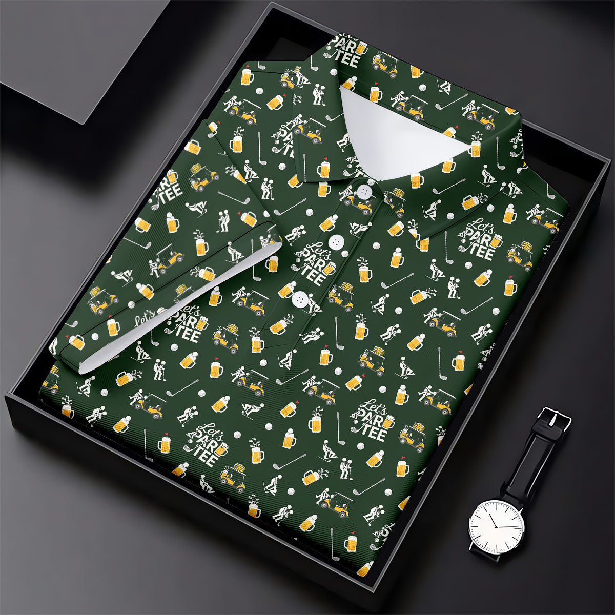 Let's Par Tee Funny Golf Pattern Polo Shirt, Ladies Golf Shirt, Women's Golf Apparel