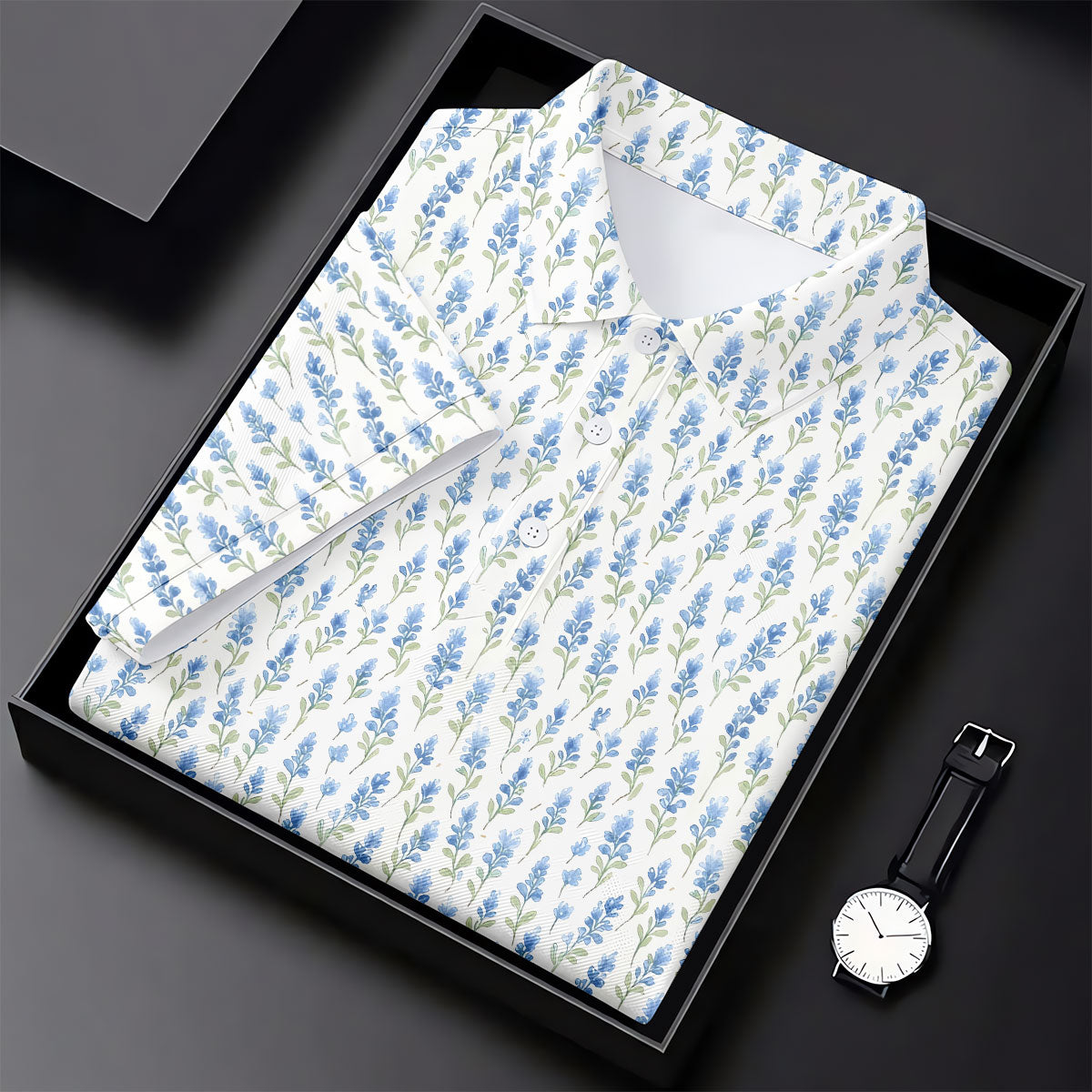 Texas Bluebonnet Floral Pattern Golf Polo Shirt, Womens Golf Polo, Ladies Golf Shirts