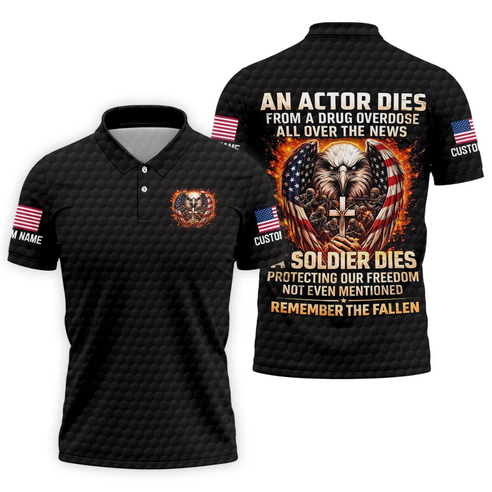 Remember The Fallen Faith Cross 250 Years Patriotic Golf Shirt, Veterans Day Memorial Golf Shirts For Men