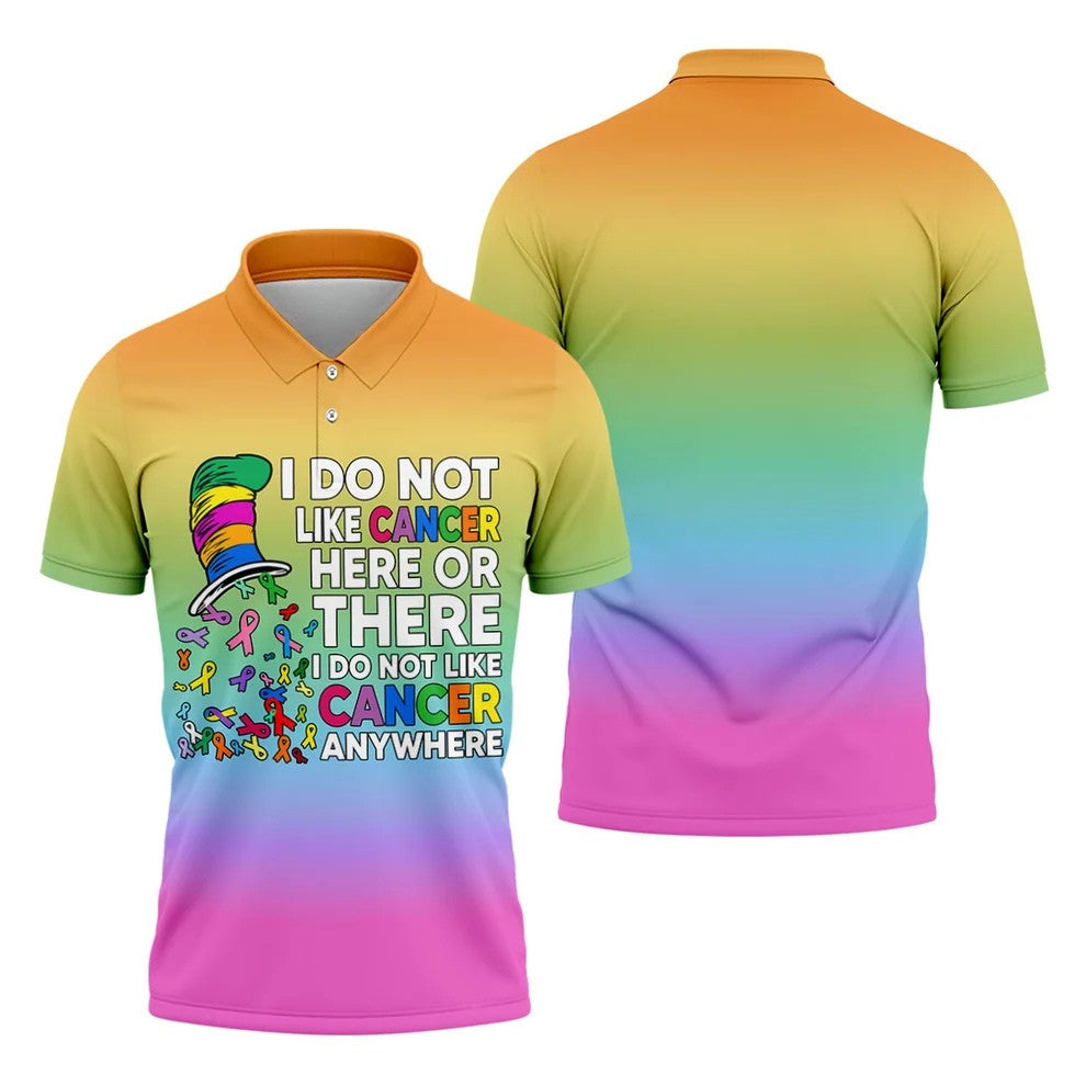 Do Not Like Cancer Anywhere Breast Cancer Polo Shirt, Mens Polo Shirts, Mens Golf Apparel