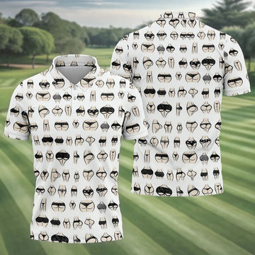 Funny Lingerie Butt Pattern Golf Polo Shirt, Golf Polo Shirts For Men, Mens Polo Shirts
