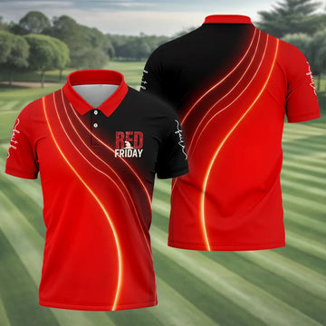 Red Friday Red Black Gradient Faith 4th Of July Golf Shirt, 250 Years Polo Shirts For Men