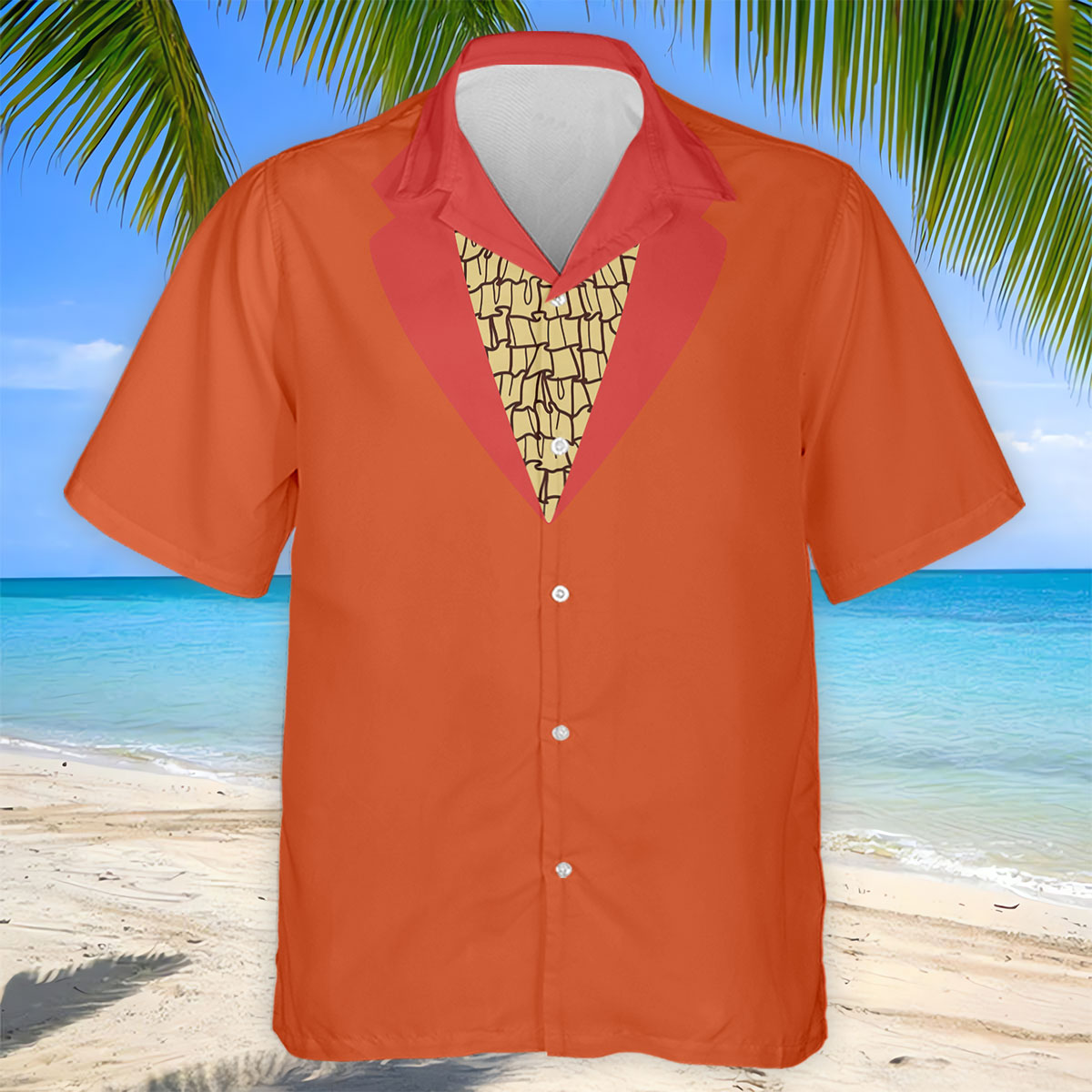Orange Blue Tuxedo Men's Funny Golf Shirts, Father's Day Golf Shirt, Golf Gift For Dad