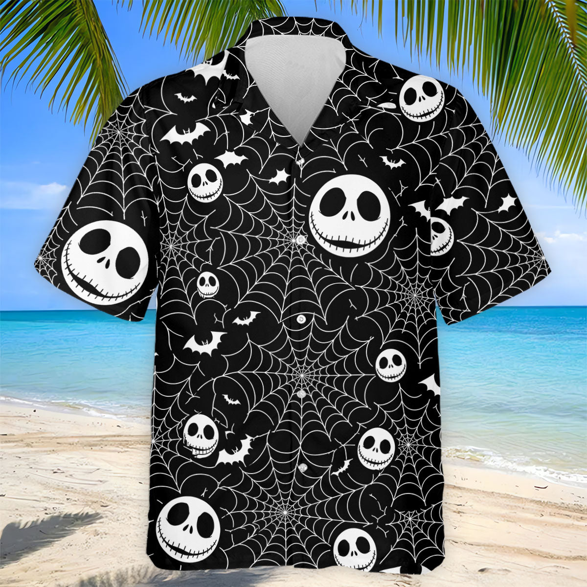Black Horror Character Spider Web Pattern Golf Polo Shirt, Mens Golf Polo, Hawaiian Golf Shirt