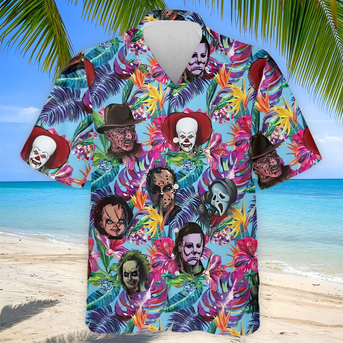 Tropical Horror Character Halloween Golf Shirt, Mens Golf Shirts, Golf Polo Shirts For Men