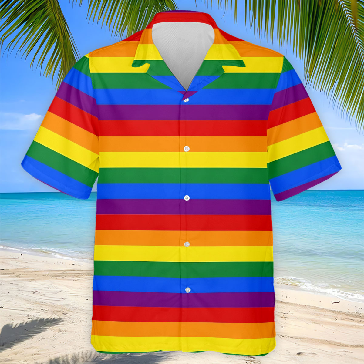 LGBT Rainbow Flag Golf Tops For Men, Gay Pride Month Celebrate Golf Shirts For Men