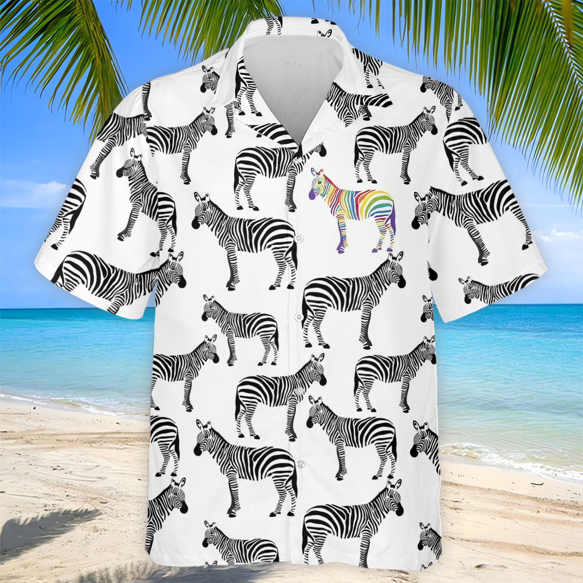 Rainbow Zebra Be Yourself Pride Month Support Golf Tops For Men, LGBT Community Polo Shirts For Men