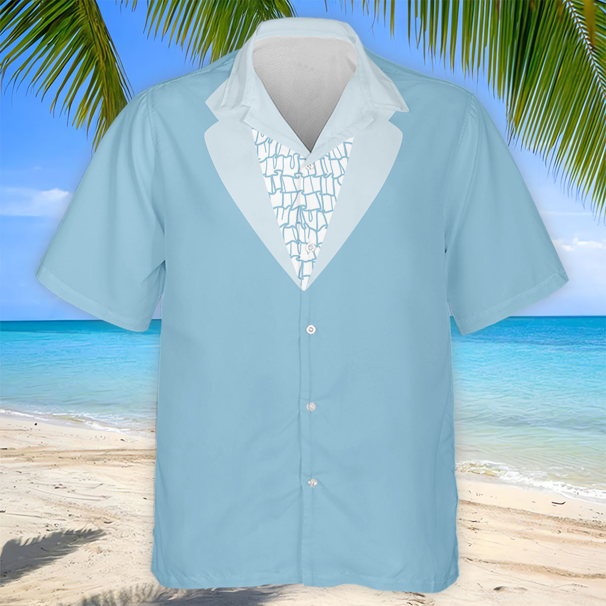 Light Blue Tuxedo Men's Funny Golf Shirts, Father's Day Golf Shirt, Golf Gift For Dad