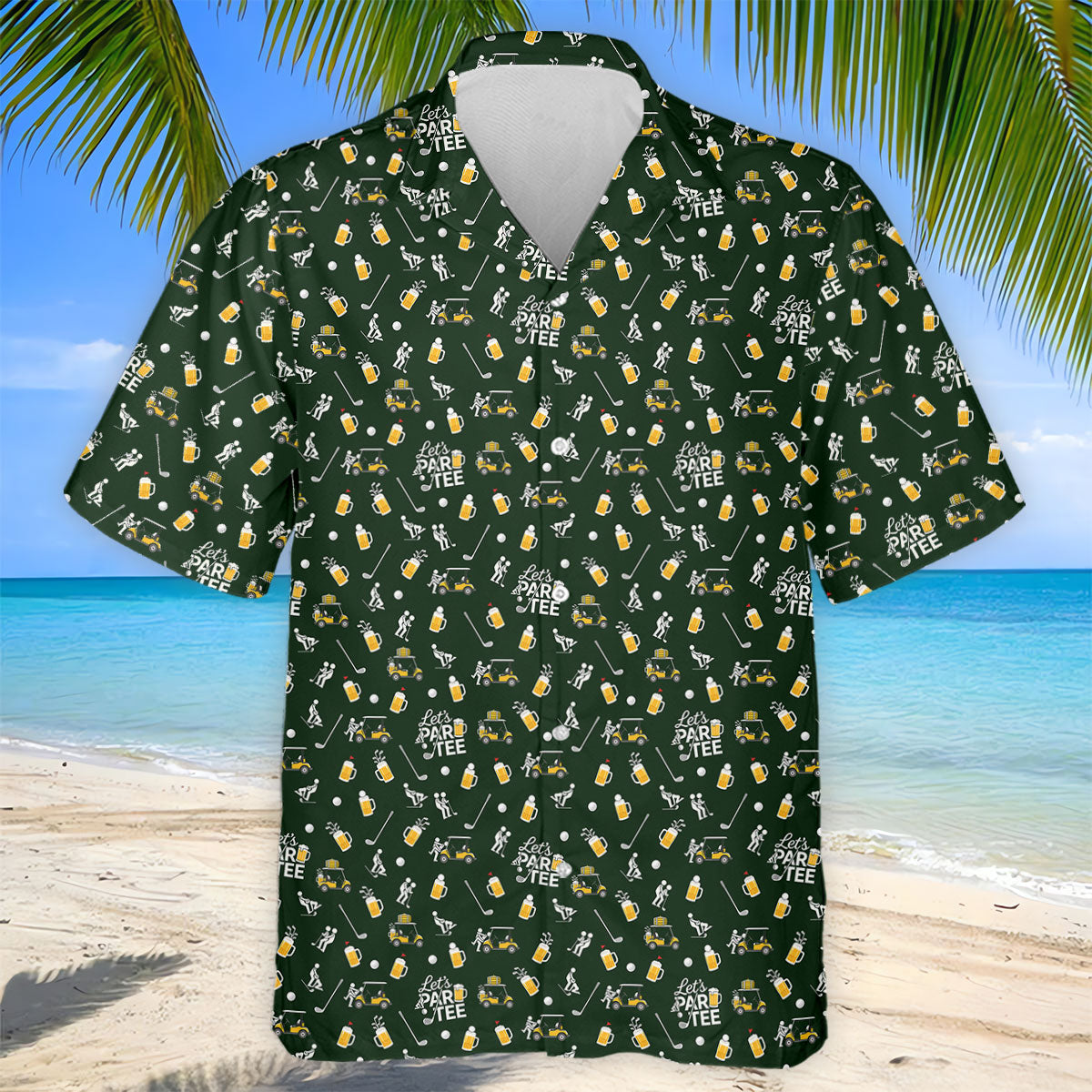 Let's Par Tee Funny Golf Pattern Polo Shirt, Mens Golf Polo, Hawaiian Golf Shirt