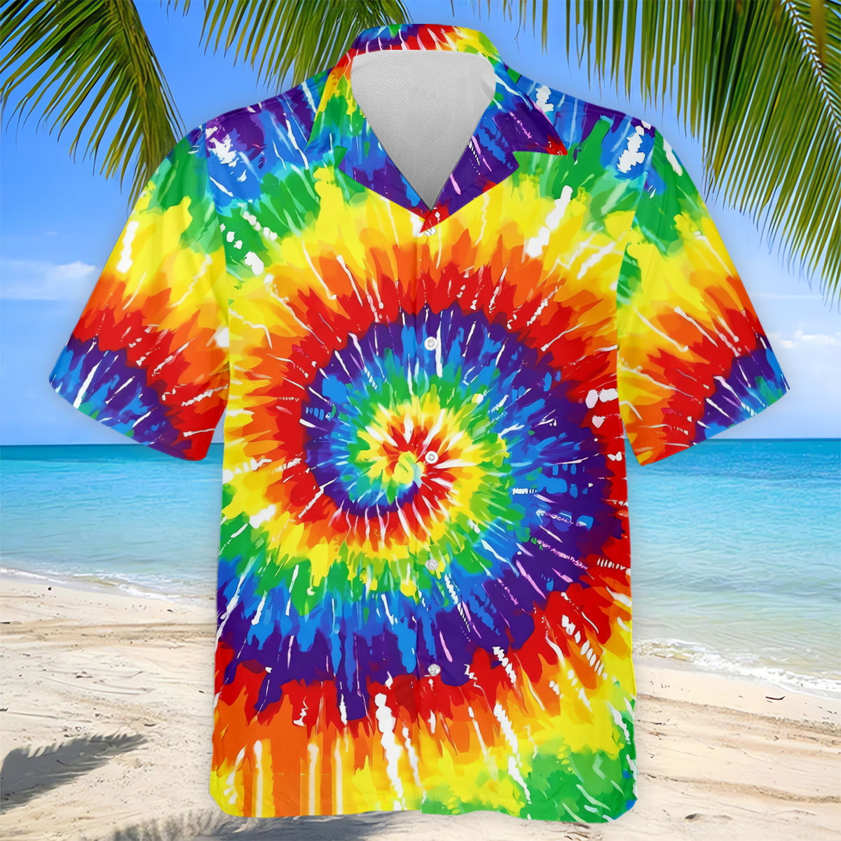 LGBT Rainbow Tie-Dye Golf Tops For Men, Pride Month Celebrate Golf Shirts For Men