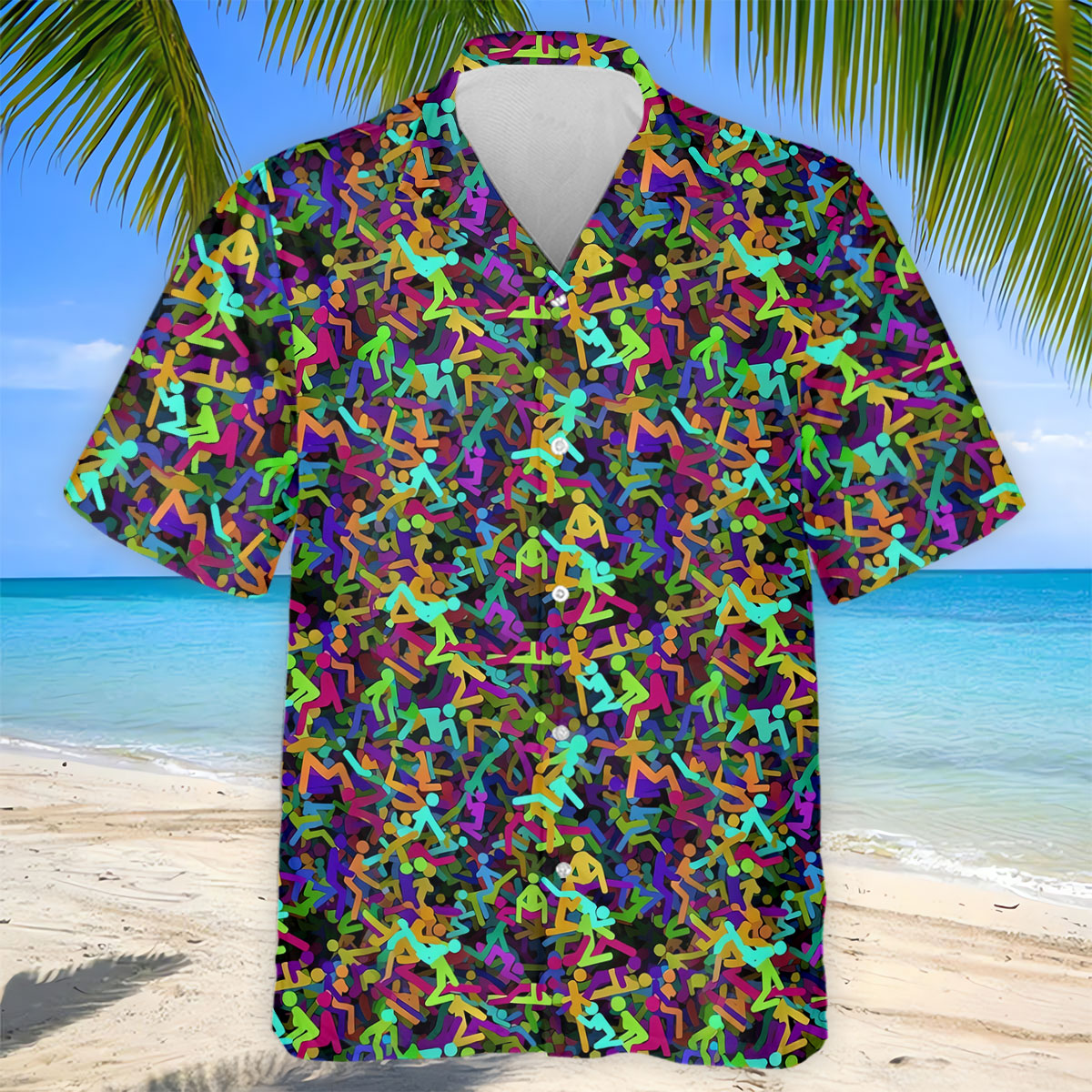 Colorful Abstract Golf Pattern Polo Shirt, Mens Golf Shirts, Hawaiian Golf Shirt