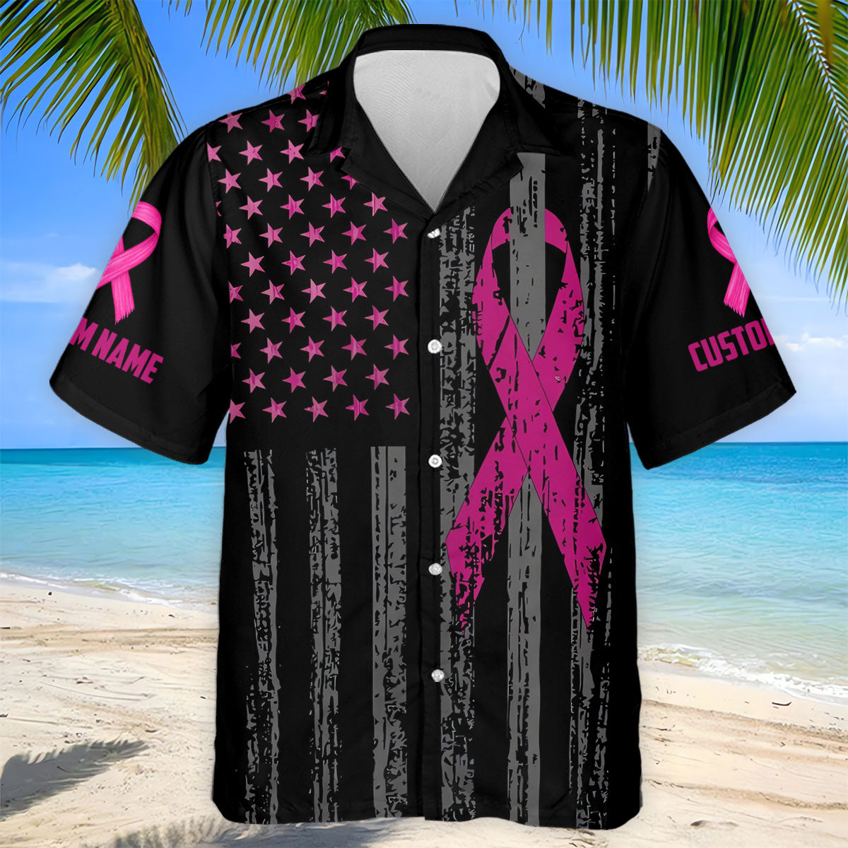 Custom Proud Pink Supporter Breast Cancer Men Polo Shirt, Mens Golf Polo, Awareness Golf Shirts
