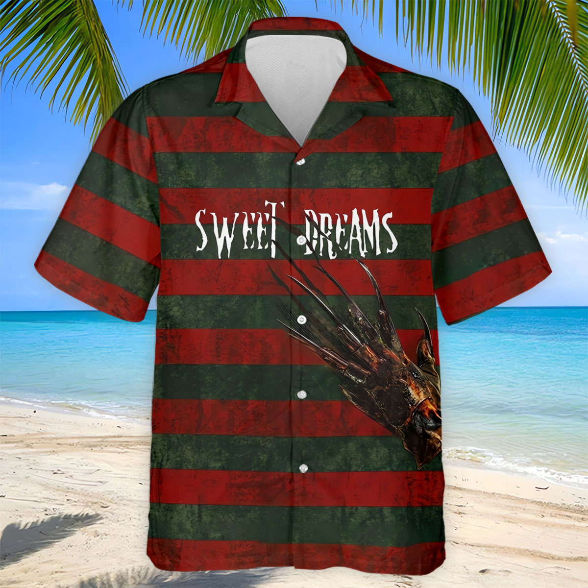 Sweet Dreams Horror Striped Golf Polo Shirt, Mens Golf Shirts, Golf Apparel For Men