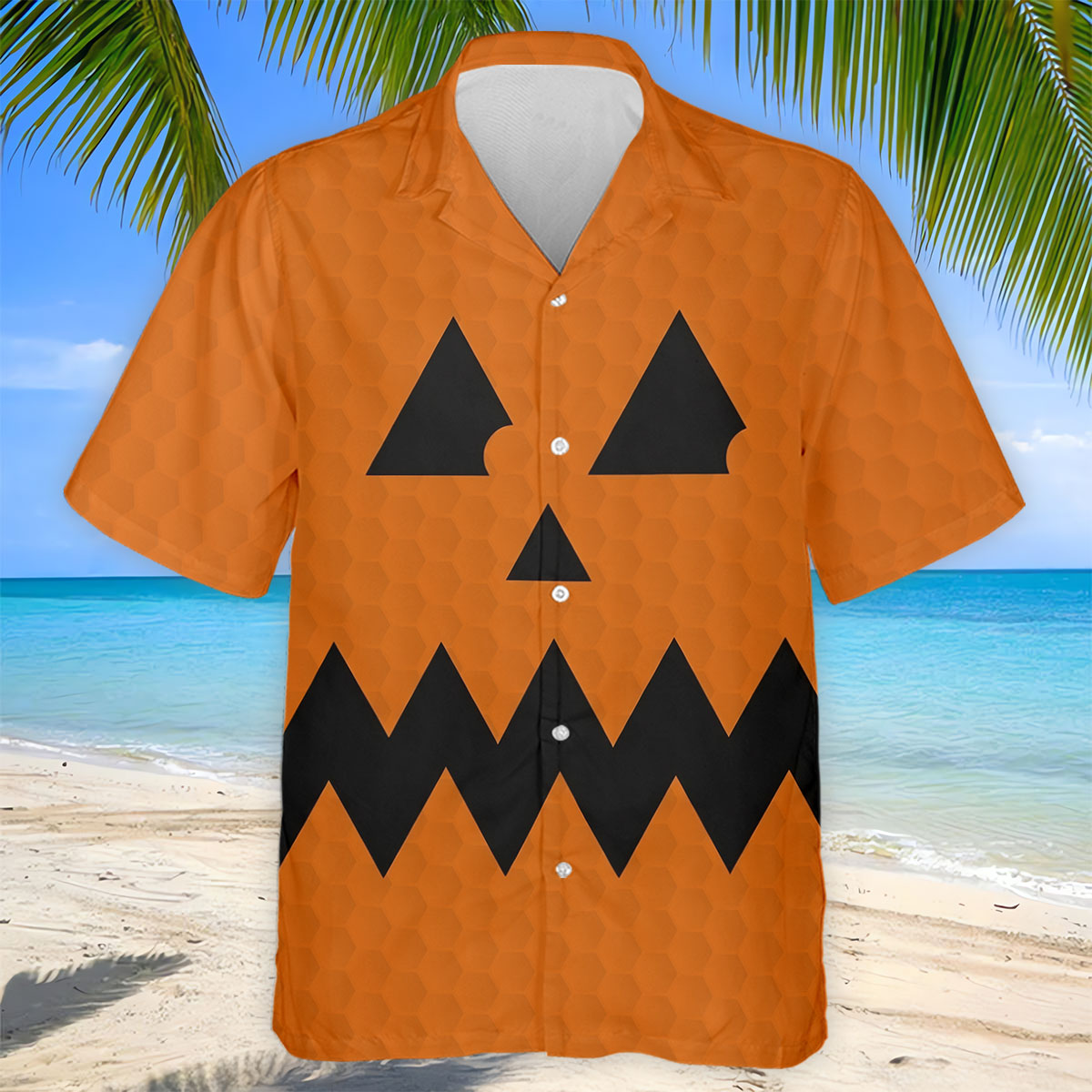 Halloween Jack O Lantern Golf Shirt, Men's Golf Shirt, Hawaiian Golf Shirt