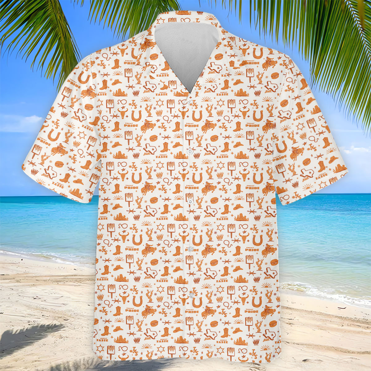 Texas Cowboy Western Pattern Golf Polo Shirt, Hawaiian Golf Shirt, Golf Polo Shirts For Men