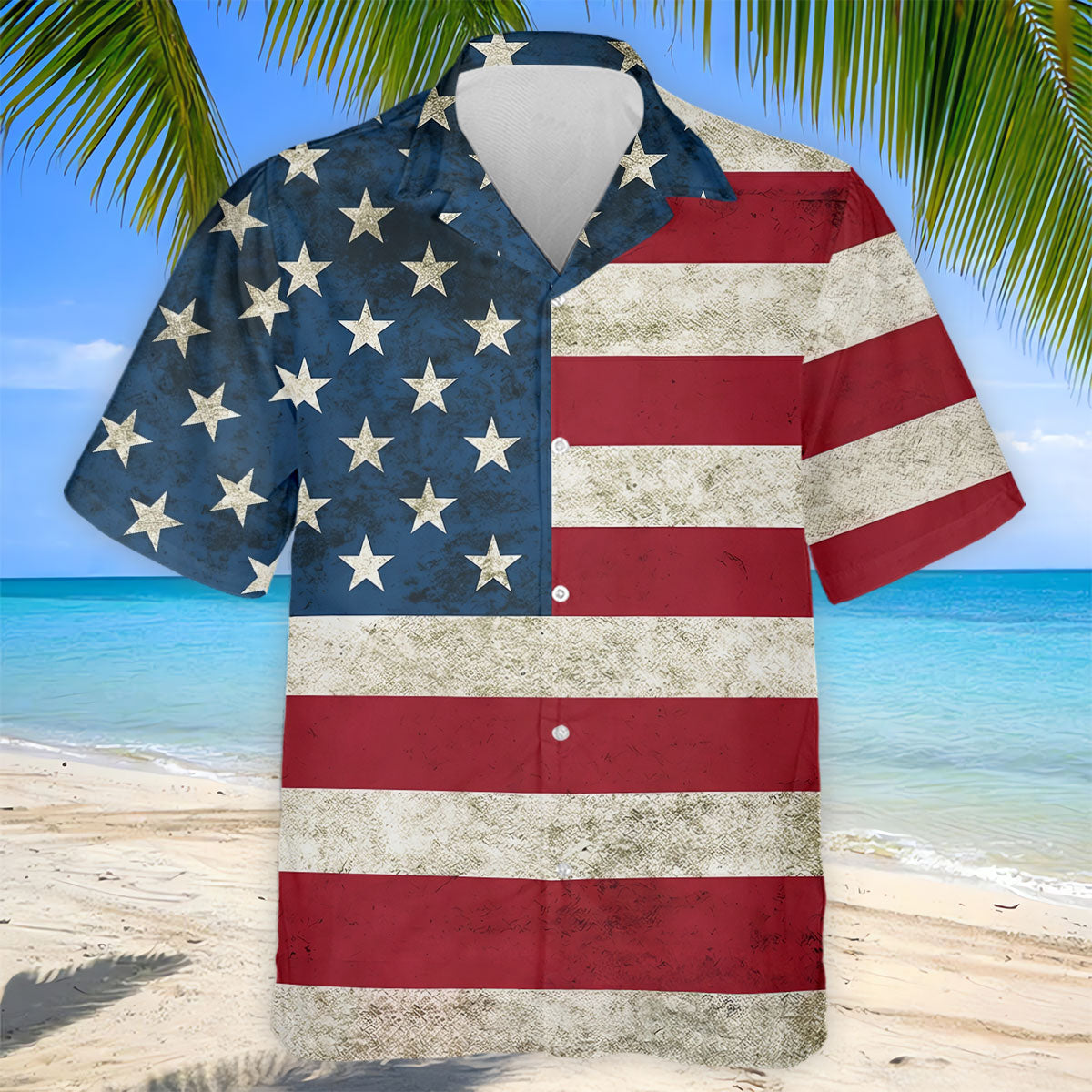 Distressed US Flag Golf Shirt, 250 Years Patriotic 4th Of July Golf Shirts For Men