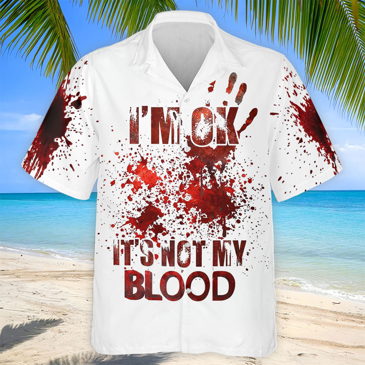 I'm OK It's Not My Blood Halloween Golf Polo Shirt, Mens Golf Apparel, Hawaiian Golf Shirt