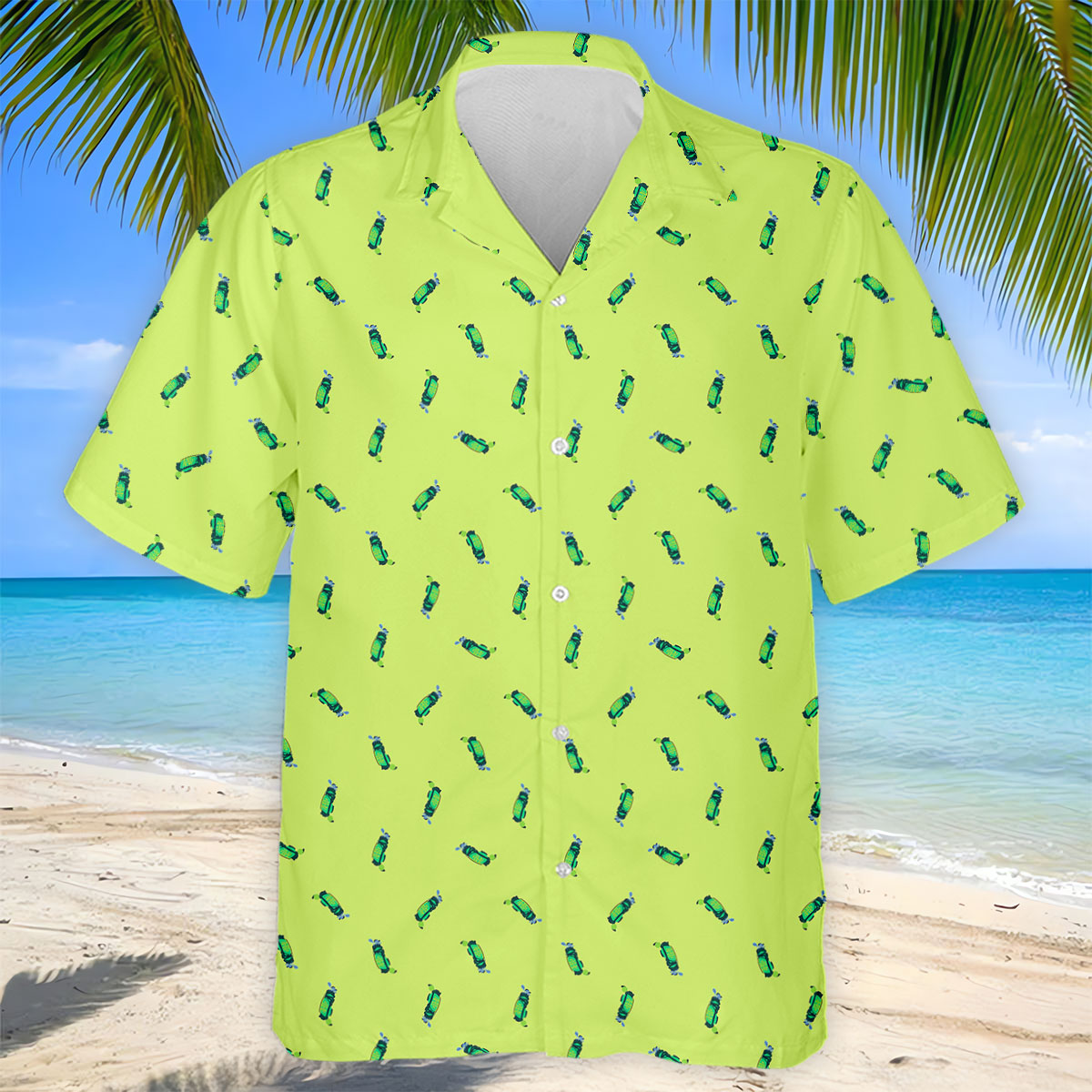 The Best Dad By Par Doodle Pattern Father's Day Golf Shirt, Golf Gift For Dad