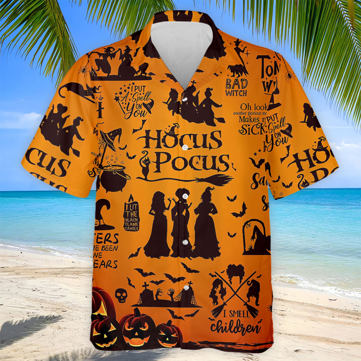 Hocus Pocus Horror Character Halloween Golf Polo Shirt, Spooky Shirt, Mens Golf Polo