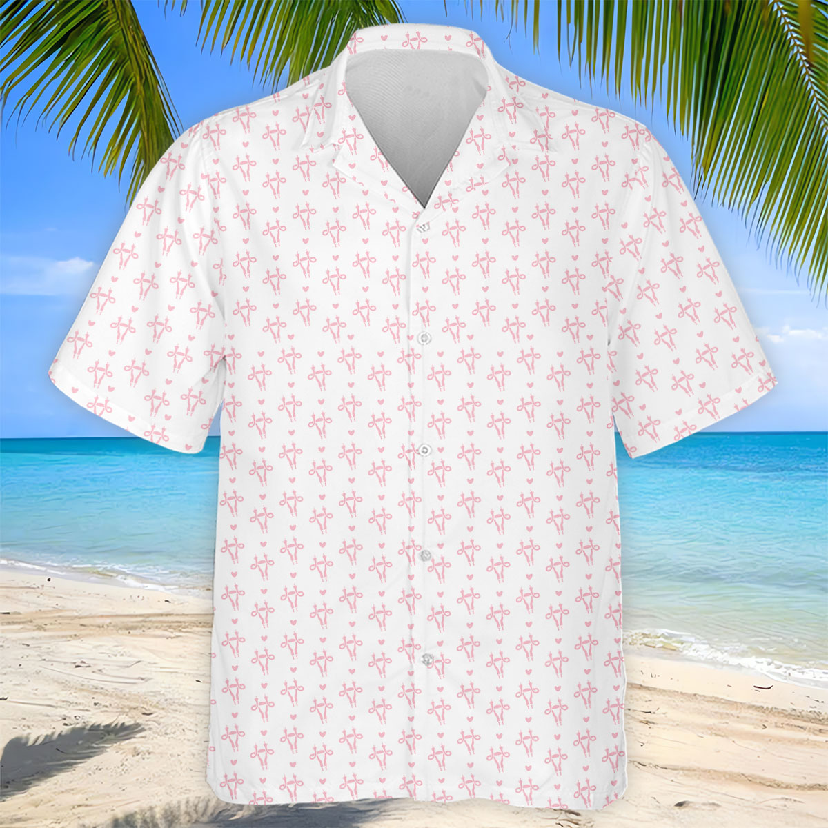 White Pink Funny Adult Pattern Polo Shirt, Golf Shirts For Men, Mens Golf Polo