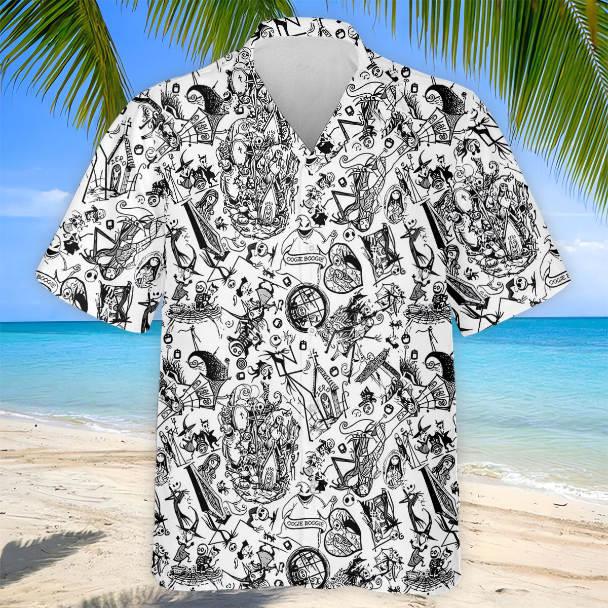 Doodle Horror Character Halloween Polo Shirt, Golf Polo For Men, Mens Golf Shirt