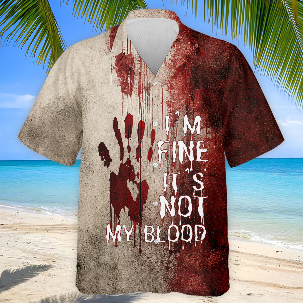 I'm Fine It's Not My Blood Halloween Golf Polo Shirt, Men's Golf Shirts, Hawaiian Golf Shirt