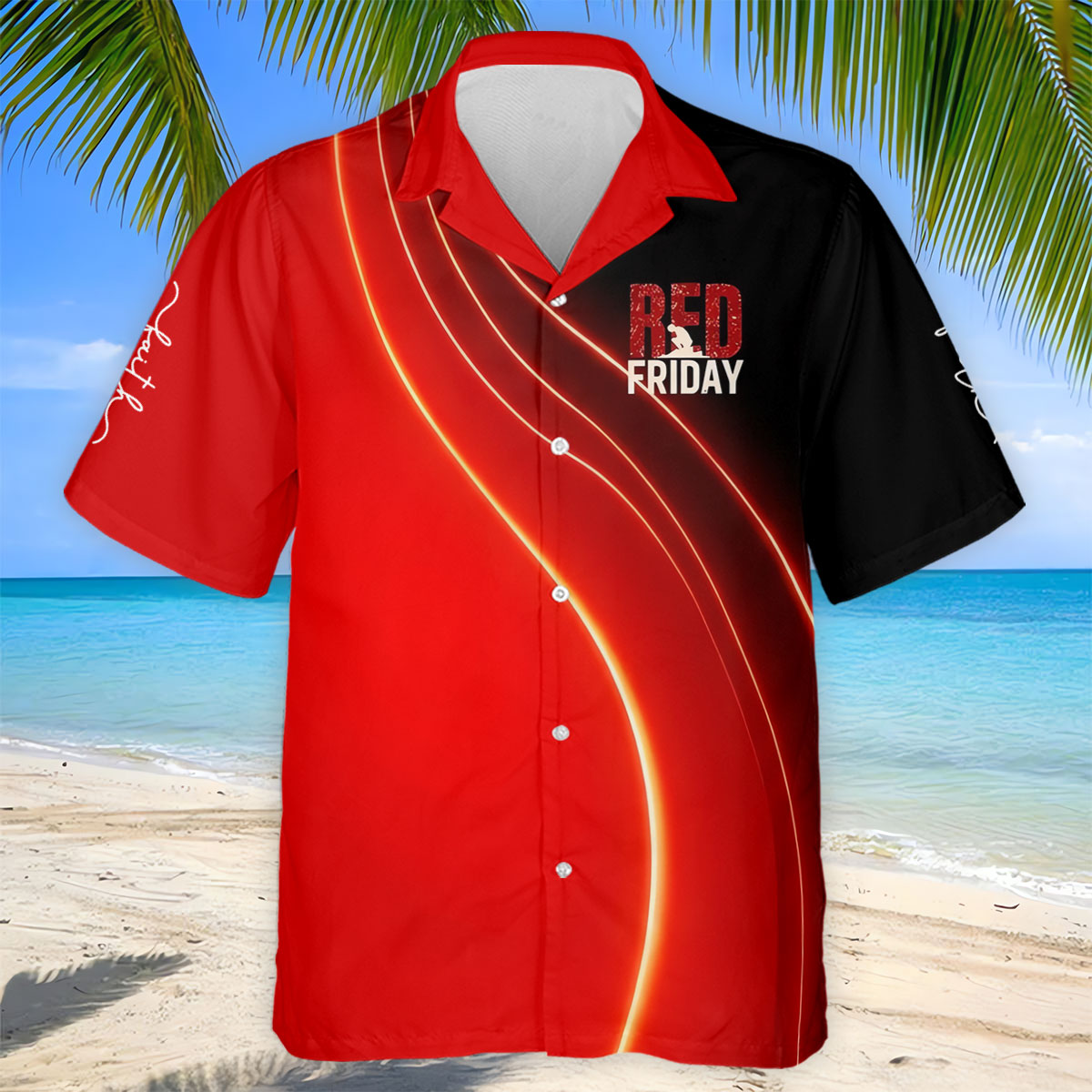 Red Friday Red Black Gradient Faith 4th Of July Golf Shirt, 250 Years Polo Shirts For Men