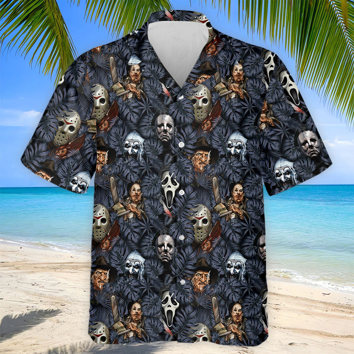 Tropical Horror Character Halloween Golf Shirt, Printed Golf Shirts, Golf Polo Shirts For Men