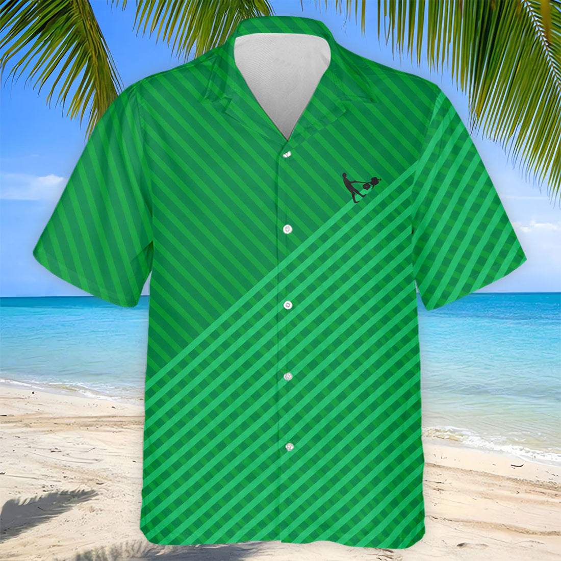 Lawn Mower Green Cross Stripe Father's Day Golf Shirt, Polo Shirts For Men, Golf Gift For Dad