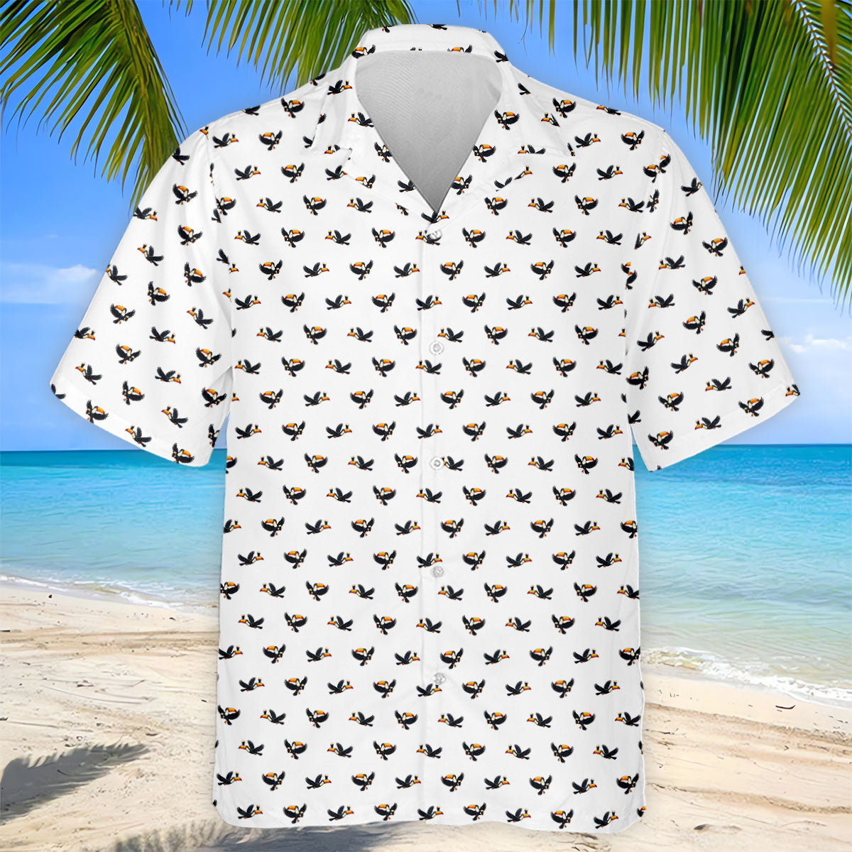 White Funny Toucan Beer Golf Polo Shirt, Men's Golf Apparel, Printed Golf Shirts