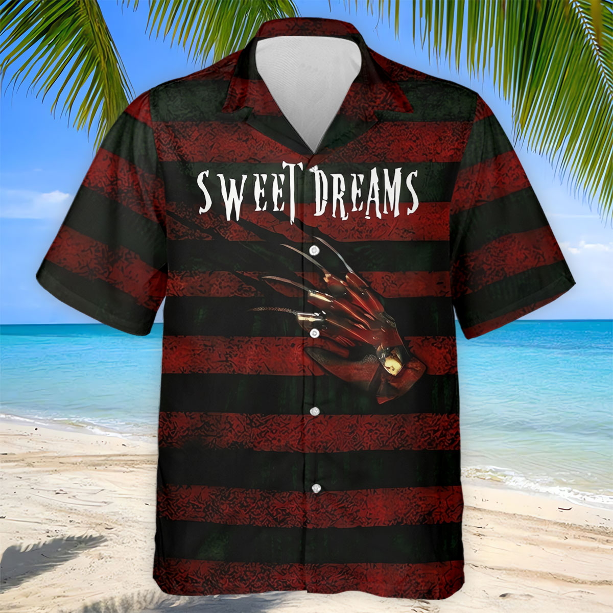 Sweet Dreams Freddy Horror Character Golf Polo Shirt, Printed Golf Shirts, Men's Golf Shirt