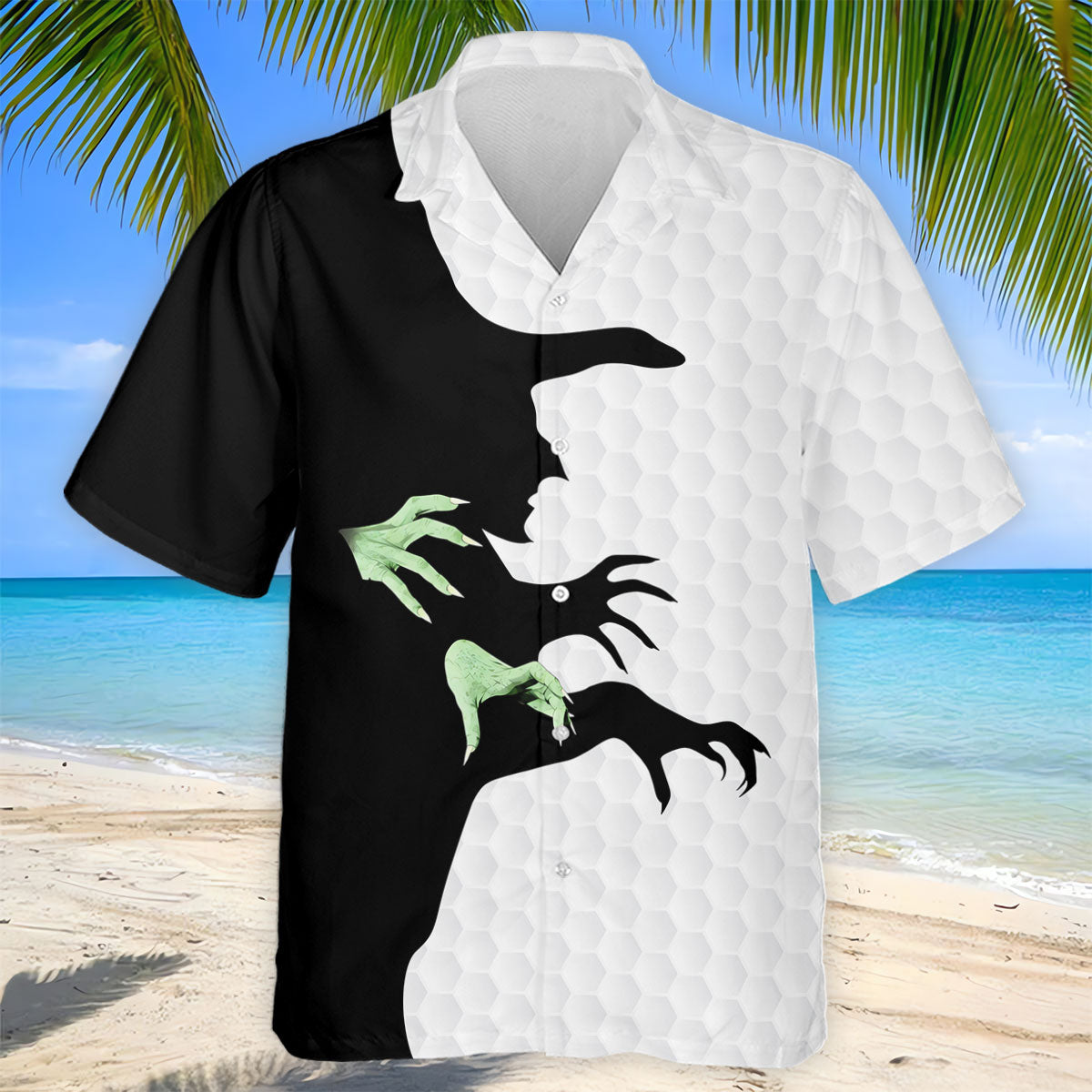 Halloween Wicked Witch Shadow Golf Shirt, Men's Golf Shirt, Hawaiian Golf Shirt