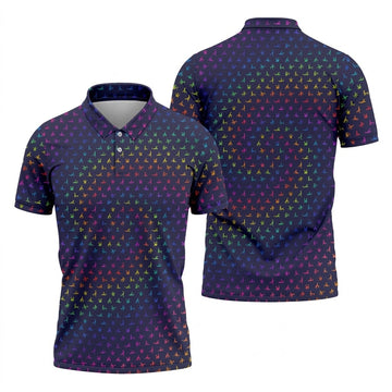 Naughty Position Adult Humor Rainbow Effect Men's Golf Polo Shirts, Golf Gift For Men, Golf Shirts For Men