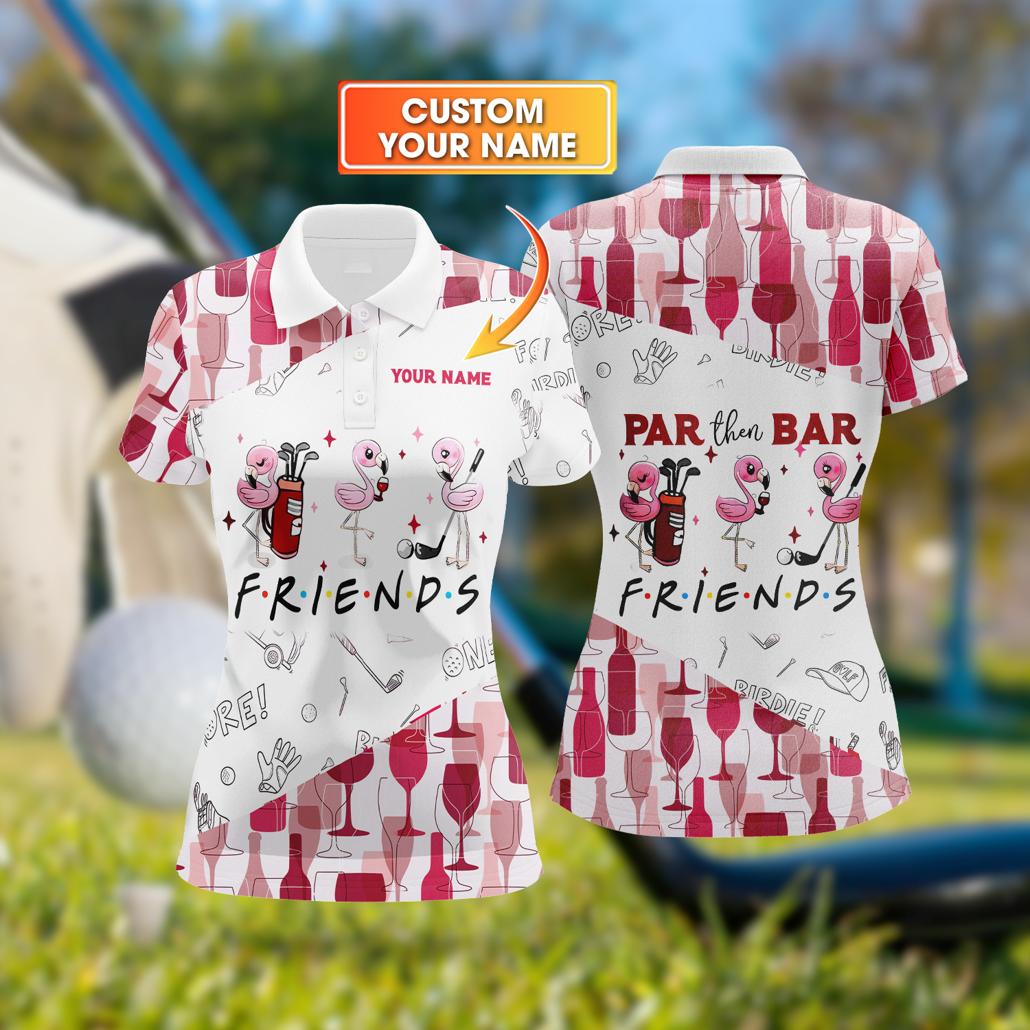 Par Then Bar Custom Funny Womens Golf Polo Shirt, Ladies Golf Polos Gifts