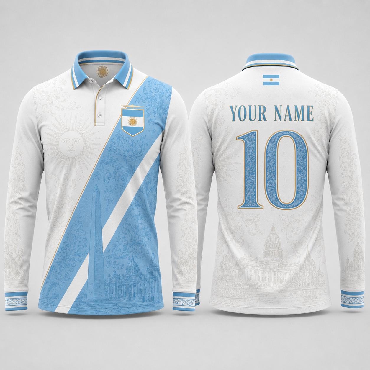 Sol de Mayo V-Neck For Men Football Lover, Argentina National Soccer Fan Gift
