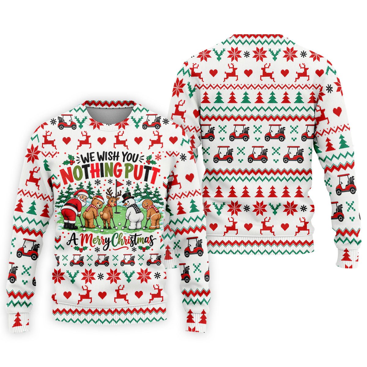 We Wish You Nothing Putt Christmas Golf Shirt, Golf Shirts For Men, Mens Golf Shirts