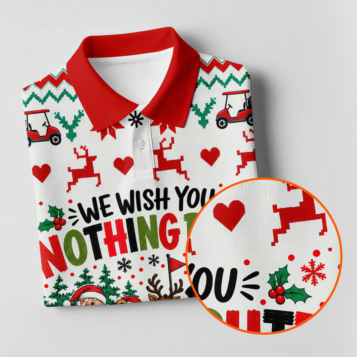 We Wish You Nothing Putt Christmas Golf Shirt, Golf Shirts For Men, Mens Golf Shirts
