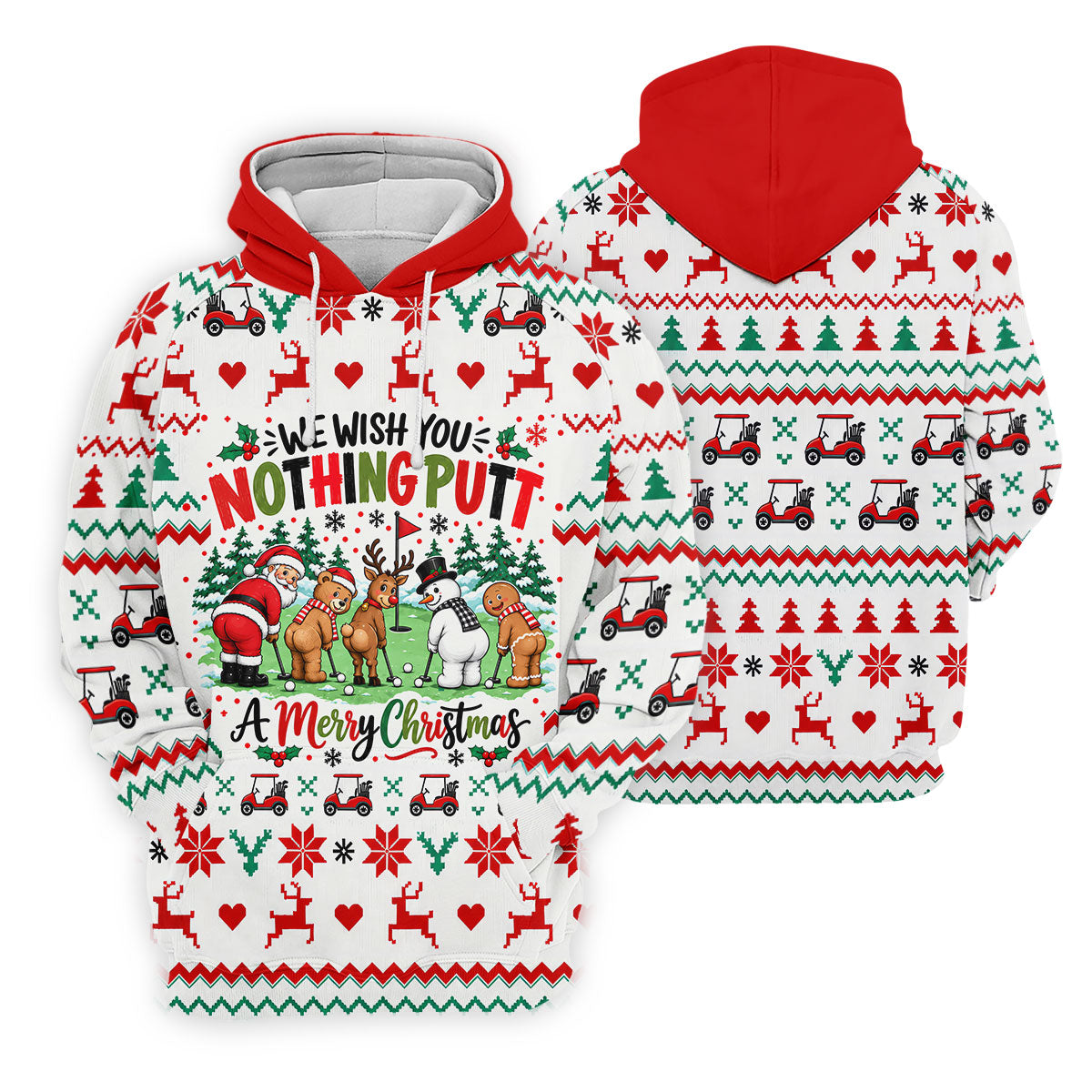 We Wish You Nothing Putt Christmas Golf Shirt, Golf Shirts For Men, Mens Golf Shirts