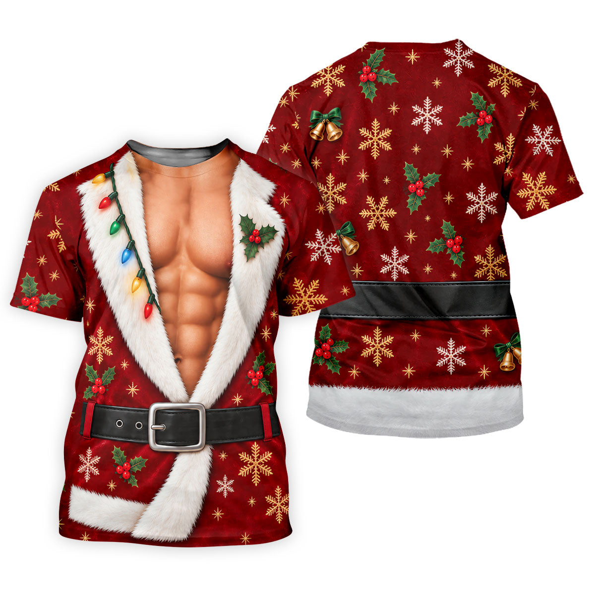 Red Muscle Santa Robe Christmas Golf Shirt, Golf Gifts For Women, Womens Golf Tops