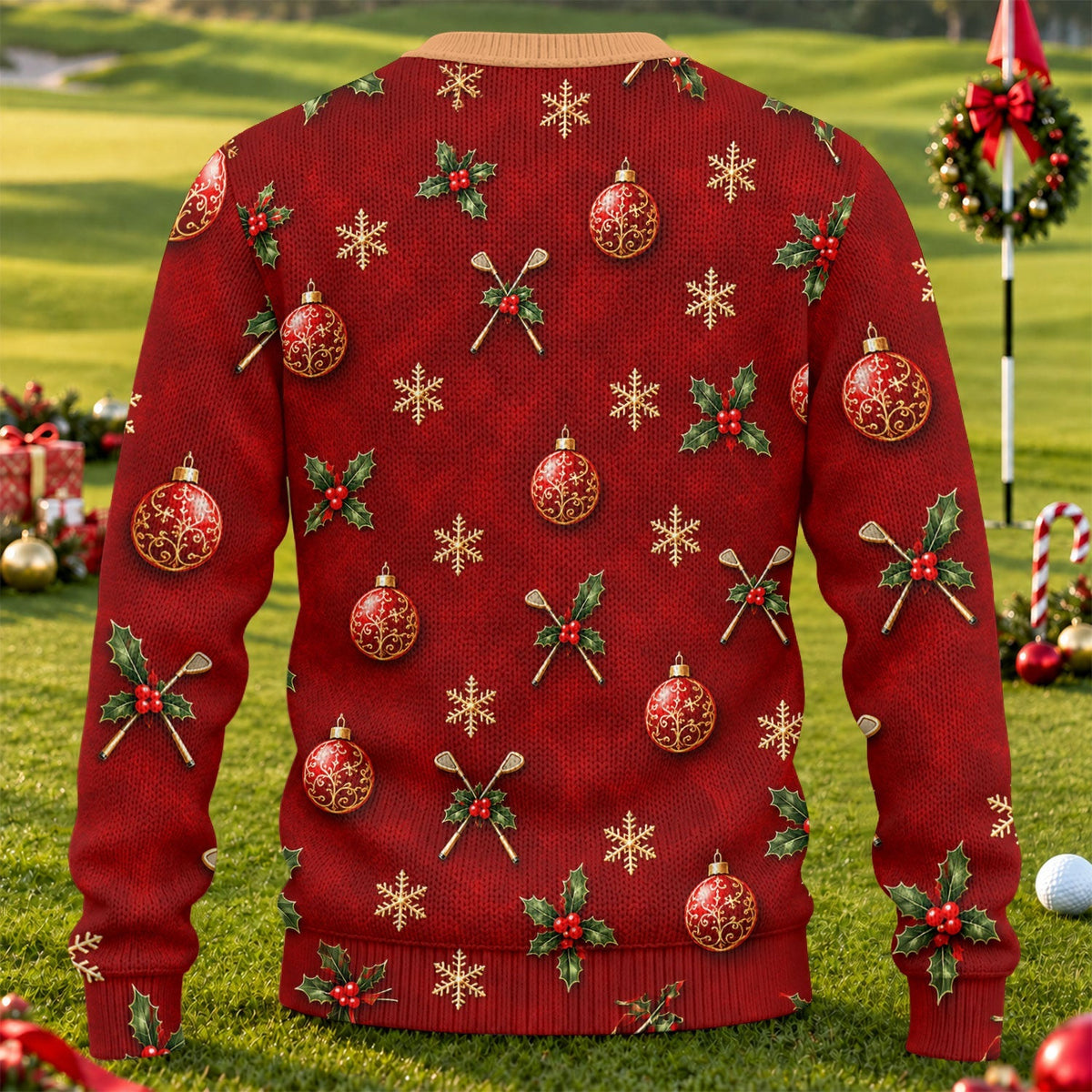 Red Sequin Corset Ugly Christmas Sweater, Funny Christmas Outfit, Golf Lover Gifts