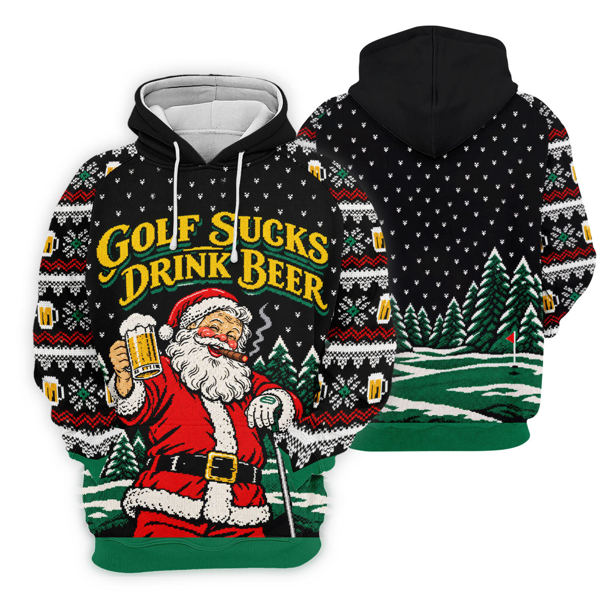 Golf Sucks Drink Beer Santa Christmas Golf Shirt, Womens Golf Tops, Ladies Golf Tops