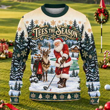 Tees The Season Santa Ugly Christmas Sweater, Funny Xmas Gift, Funny Holiday Sweater