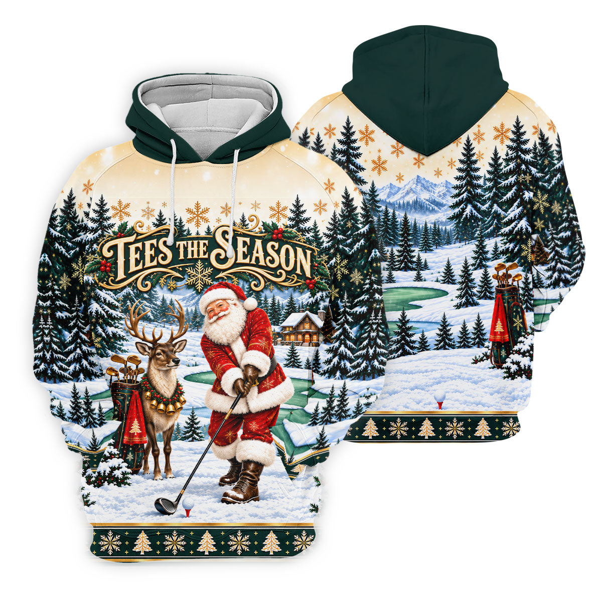 Tees The Season Santa Christmas Golf Shirt, Womens Golf Apparel, Womens Golf Clothing