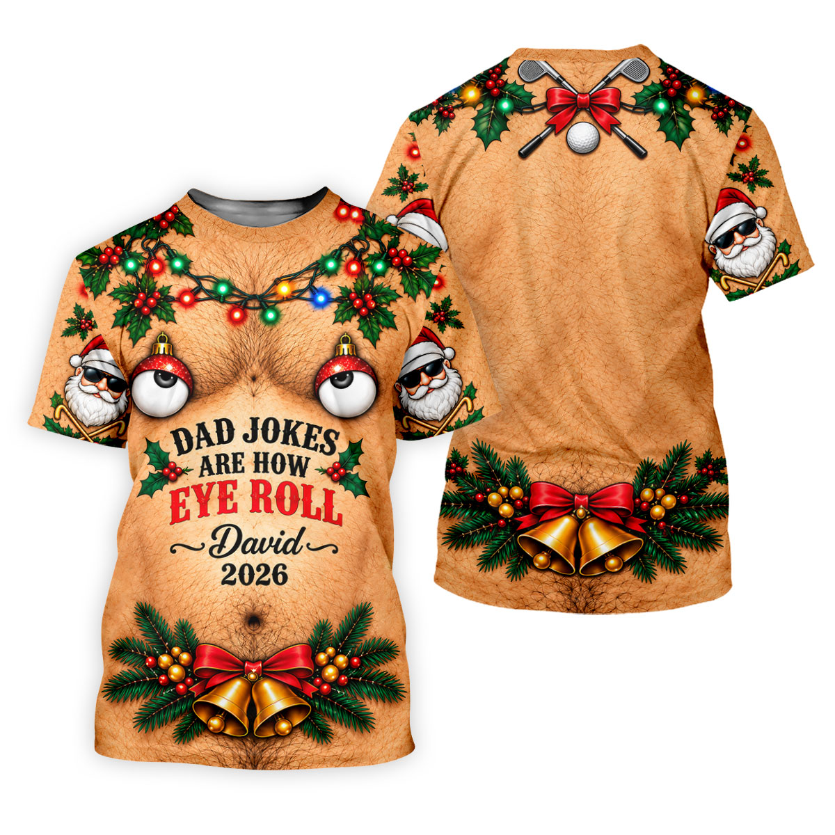 Funny Dad Jokes Eye Roll Christmas Golf Shirt, Golf Gifts For Men, Mens Golf Shirts