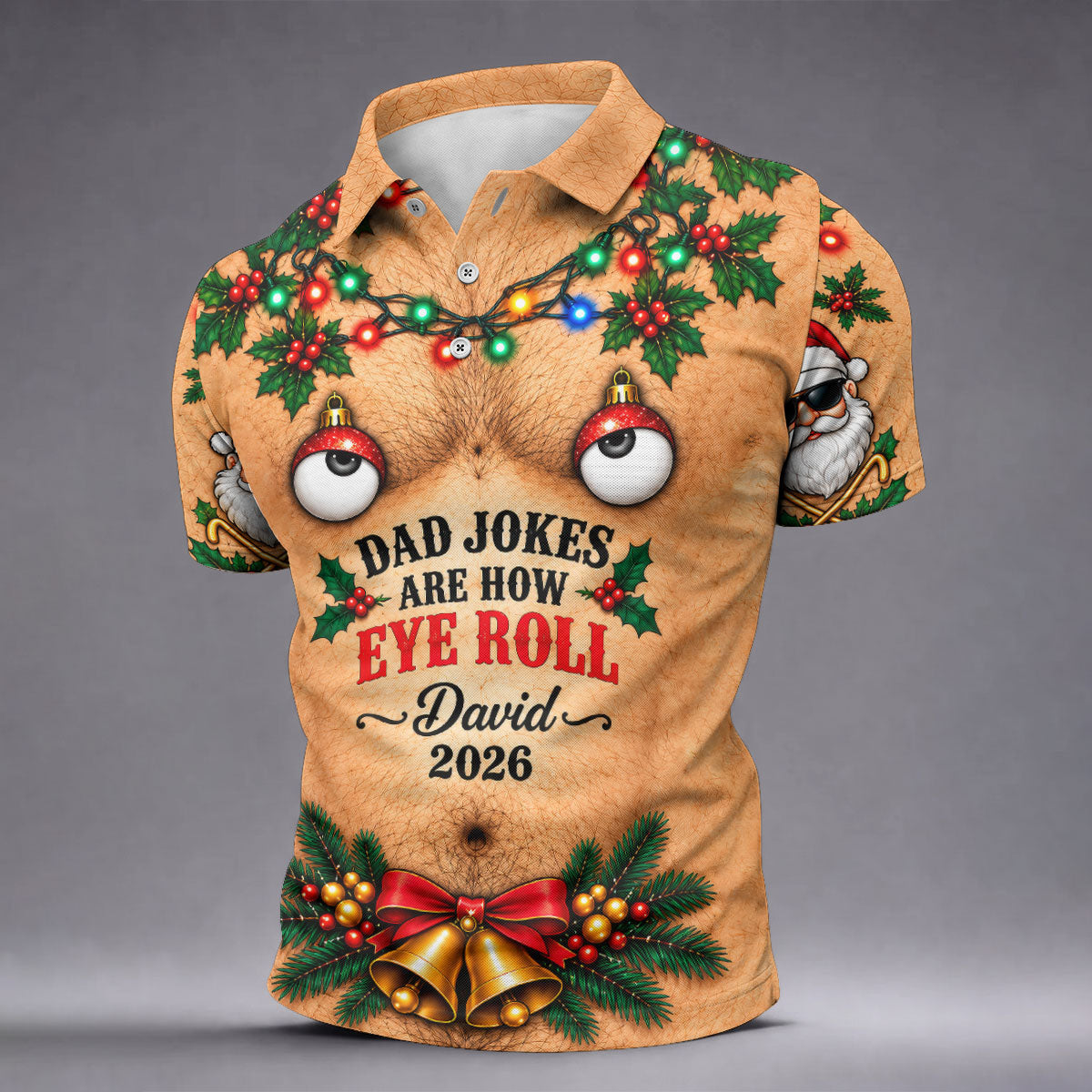 Funny Dad Jokes Eye Roll Christmas Golf Shirt, Golf Gifts For Men, Mens Golf Shirts